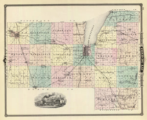 Vintage Map of Fond Du Lac County, Wisconsin 1878