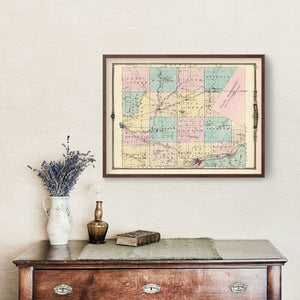 Vintage Map of Outagamie County, Wisconsin 1878