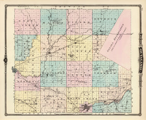 Vintage Map of Outagamie County, Wisconsin 1878