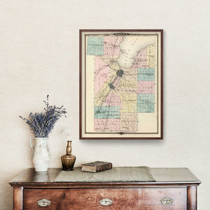 Vintage Map of Brown County, Wisconsin 1878