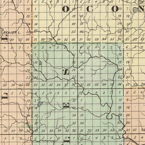 Vintage Map of Oconto County, Wisconsin 1878