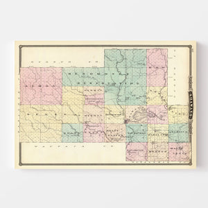 Vintage Map of Shawano County, Wisconsin 1878