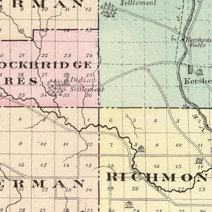 Vintage Map of Shawano County, Wisconsin 1878