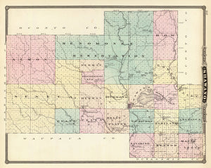 Vintage Map of Shawano County, Wisconsin 1878