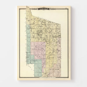 Vintage Map of Lincoln County, Wisconsin 1878