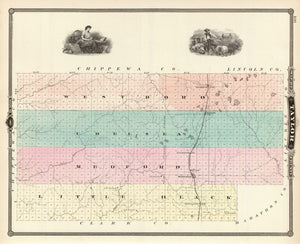 Vintage Map of Taylor County, Wisconsin 1878