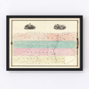 Vintage Map of Taylor County, Wisconsin 1878