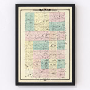 Vintage Map of Clark County, Wisconsin 1878