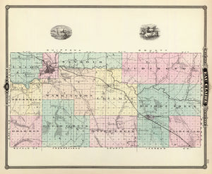 Vintage Map of Eau Claire County, Wisconsin 1878