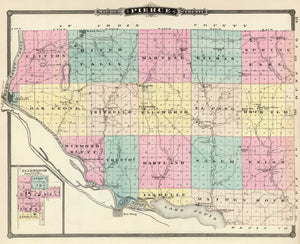 Vintage Map of Pierce County, Wisconsin 1878