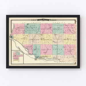 Vintage Map of Pierce County, Wisconsin 1878