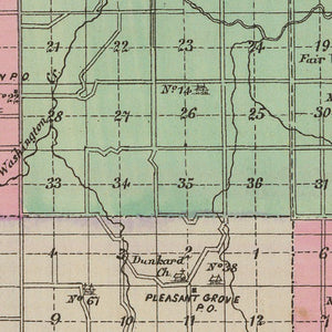 Vintage Map of Douglas County, Kansas 1887