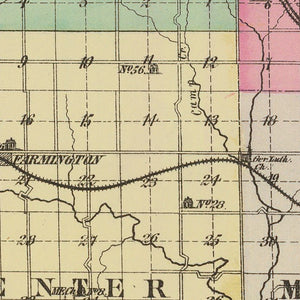 Vintage Map of Atchison County, Kansas 1887