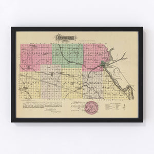 Vintage Map of Atchison County, Kansas 1887