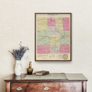 Vintage Map of Bourbon County, Kansas 1887