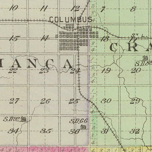 Vintage Map of Cherokee County, Kansas 1887