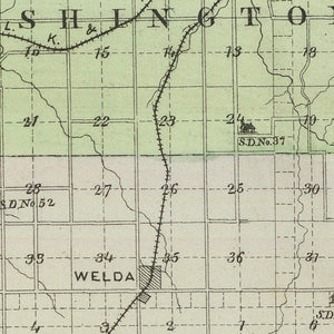 Vintage Map of Anderson County, Kansas 1887