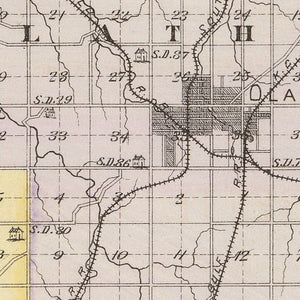 Vintage Map of Johnson County, Kansas 1887
