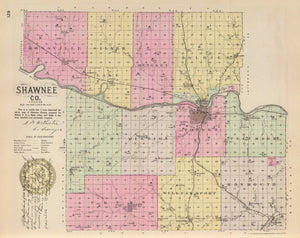 Vintage Map of Shawnee County, Kansas 1887