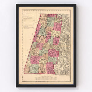 Vintage Map of Berkshire County, Massachusetts 1871