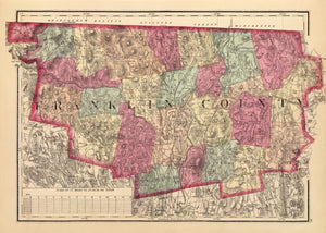 Vintage Map of Franklin County, Massachusetts 1871