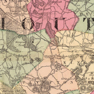 Vintage Map of Plymouth County, Massachusetts 1871