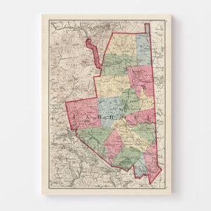 Vintage Map of Carroll County, New Hampshire 1877