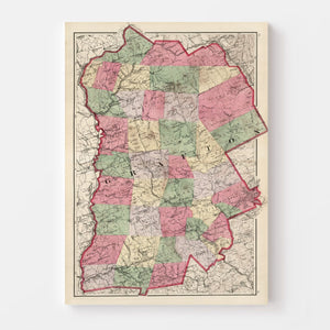 Vintage Map of Grafton County, New Hampshire 1877