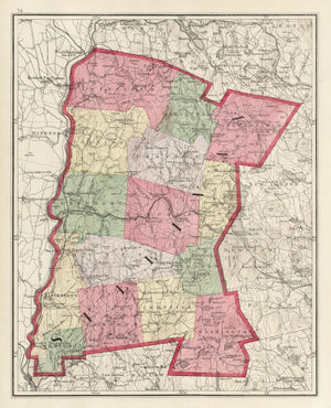 Vintage Map of Sullivan County, New Hampshire 1877