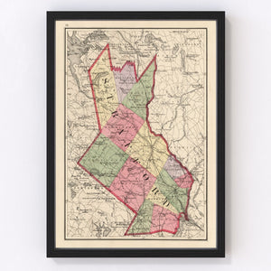 Vintage Map of Strafford County, New Hampshire 1877