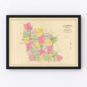 Vintage Map of Hillsborough County, New Hampshire 1892