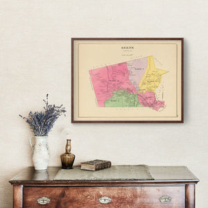 Vintage Map of Keene, New Hampshire 1892