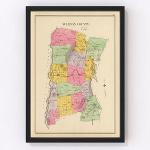 Vintage Map of Sullivan County, New Hampshire 1892