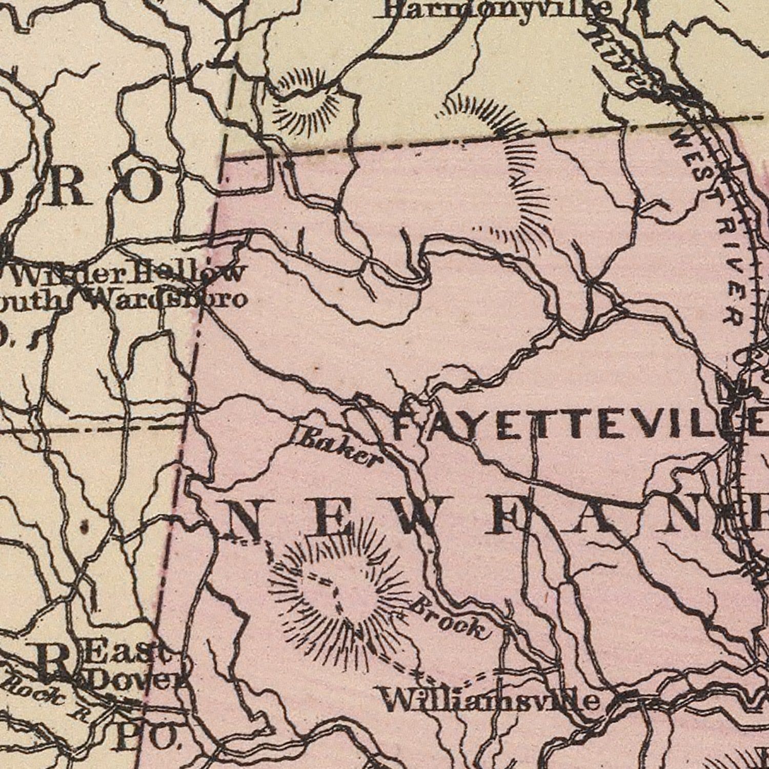 Vintage Map of Windham County, Vermont 1876