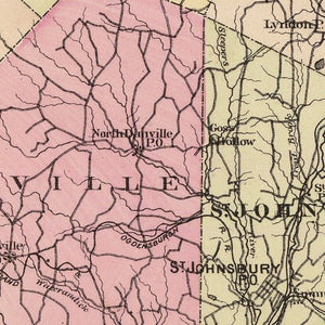Vintage Map of Caledonia County, Vermont 1876