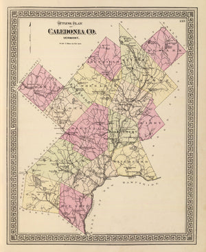 Vintage Map of Caledonia County, Vermont 1876