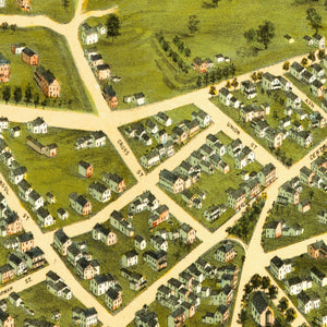 Vintage Map of Chicopee, Massachusetts 1878