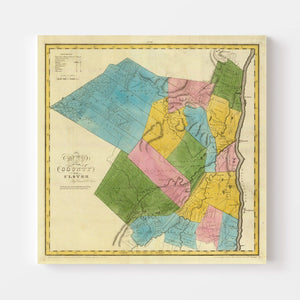 Vintage Map of Ulster County, New York 1829