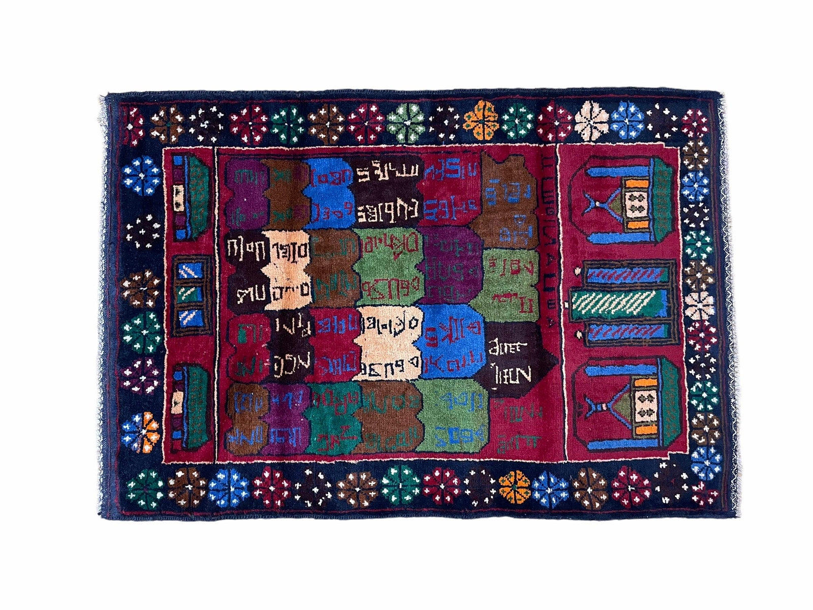 3 X 5 Vintage Handmade Tribal Wool Rug Balouchi Rug Afghan Rug Red Beige Nice