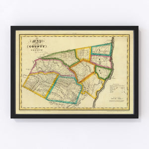 Vintage Map of Greene County, New York 1829