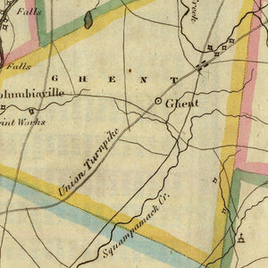 Vintage Map of Columbia County, New York 1829