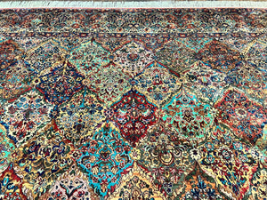 Karastan Multicolor Panel Kirman Rug #717, Wool Karastan Rug 12 x 16, Extra Large Karastan Area Rug, Original Karastan Collection 700 Series
