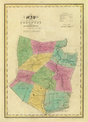 Vintage Map of Schoharie County, New York 1829
