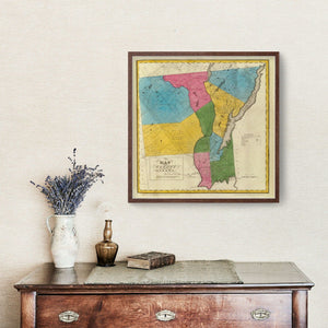 Vintage Map of Warren County, New York 1829