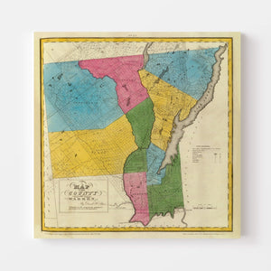 Vintage Map of Warren County, New York 1829