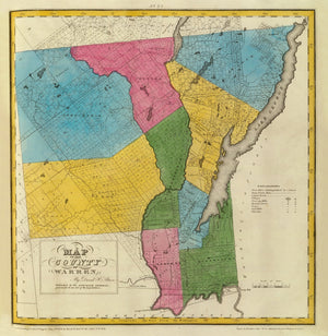 Vintage Map of Warren County, New York 1829