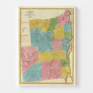 Vintage Map of Essex County, New York 1829