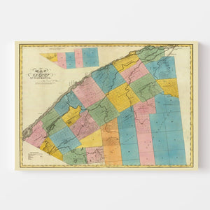 Vintage Map of St. Lawrence County, New York 1829