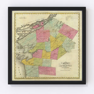 Vintage Map of Jefferson County, New York 1829