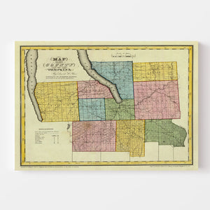 Vintage Map of Tompkins County, New York 1829